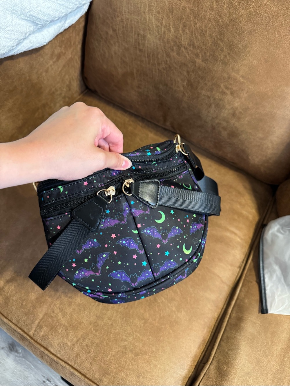 Bat & Moon Mini Crossbody Bag – Halloween Edition